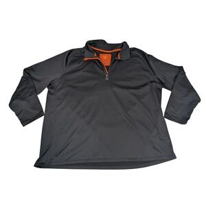 Timberland 1/4 Zip Pullover 3XL Black Orange Logo Mock Neck 581E099